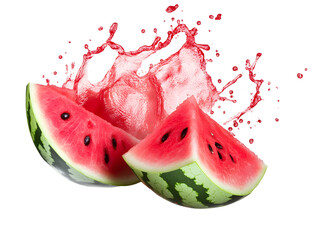 watermelon with watermelon juice splash isolated on.png