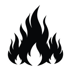 Fire icon collection. Fire flame symbol. Bonfire silhouette logotype. Flames symbols set flat style - stock vector.
