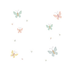 set of colorful butterflies