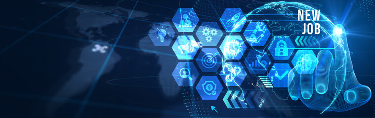 Business, Technology, Internet and network concept. New Job. 3d illustration