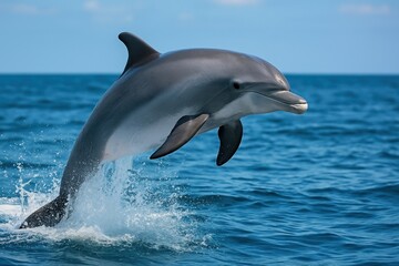 Fototapeta premium Playful dolphin leaping ocean