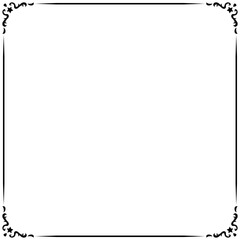 アンティーク/ビンテージ/正方形/フレーム/枠/ブラック/イラスト/素材