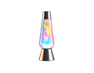 Retro Lava Lamp with Colorful Wax Bubbles and Metallic Base