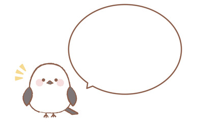 かわいいシマエナガとシンプルな吹き出しフレーム