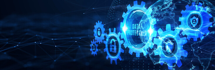 Cyber security data protection business technology privacy concept. 3d illustration