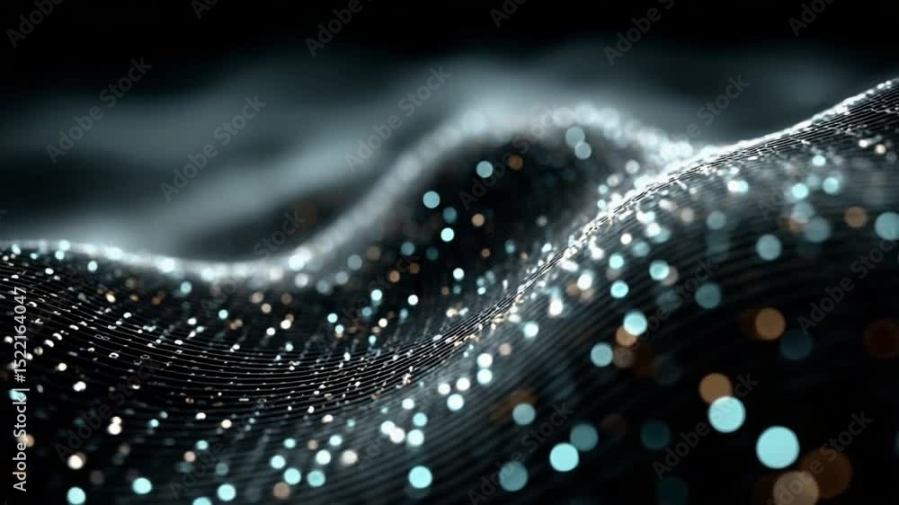 Aufkleber digital serenity: an artistic view of an abstract, flowing digital landscape. small, shimmering poin