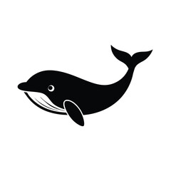 Whale Icon Vector Flat and Clean Look Isolated