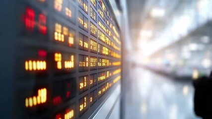 Flight Information Display: Captivating the allure of travel, this image showcases a vibrant flight information display, emanating a sense of global connectivity, bustling activity.