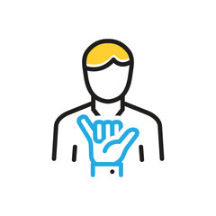 Multi color icon for loose shaka