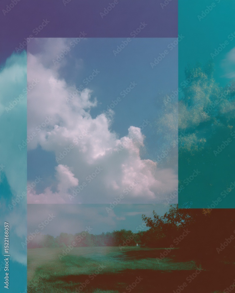 Poster Expansive park landscape with trees and open grassy foreground under vast sky symbolizing limitless opportunities and future potential for institutional use