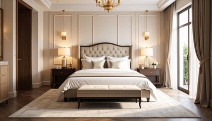 Luxury Beige Bedroom Interior Design
