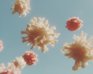 Detailed of Covid Variant Coronavirus Molecules Floating in Isolated Space for Healthcare Marketing and Viral Research Documentation