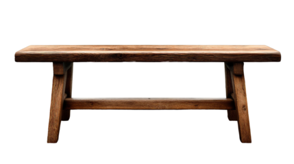 Rustic Wooden Bench: A weathered wooden bench, exuding a timeless charm, stands in stark contrast.