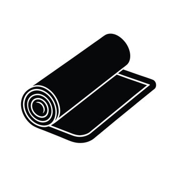 black yoga mat rolled out clip art preview