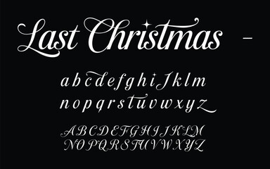 Last Christmas Script Font - Elegant Holiday Typeface, Christmas Calligraphy Alphabet - Festive Script Design