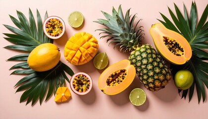 Tropical Fruits Delight: A Vibrant Display of Exotic Delicacies