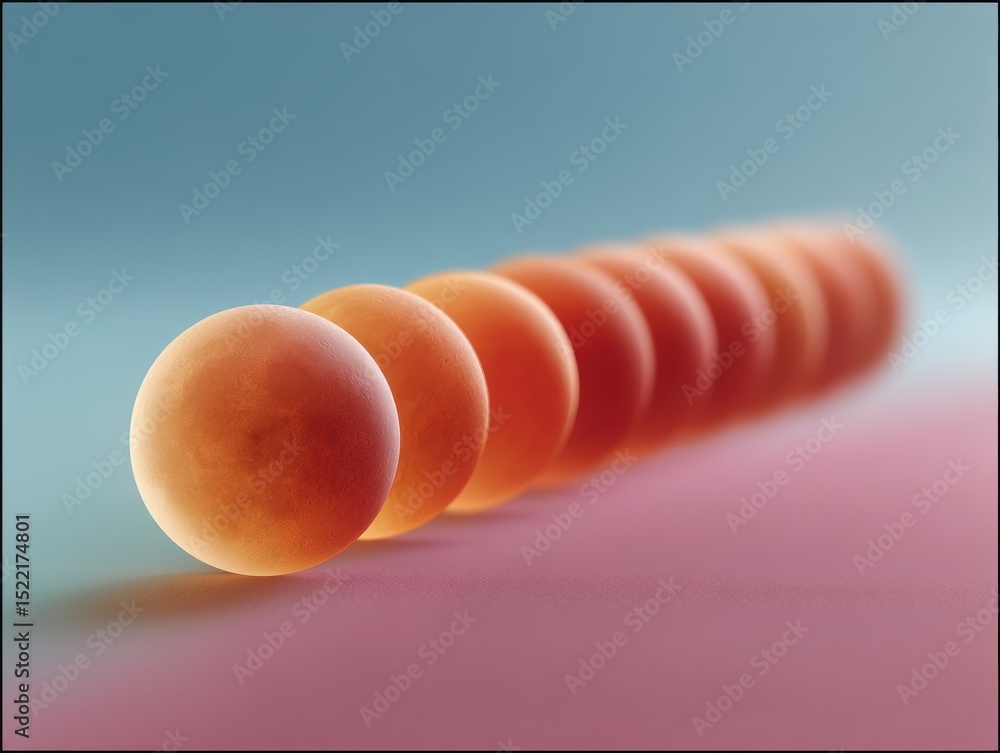 Aufkleber Gradient Sphere Progression Minimalist of Dimensional Transformation, Soft Color Transition Visualizing Innovation in Digital Design Aesthetics