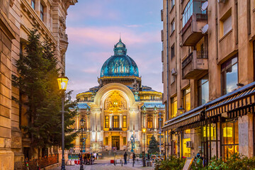 National Museum  in old town Bucharest, cityscape of Romania