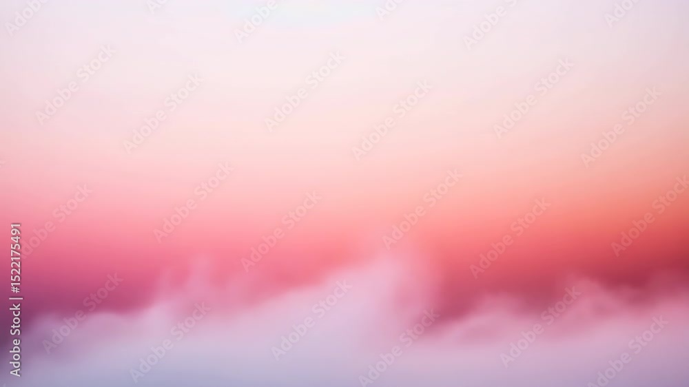 Poster serene sky with soft pink and purple gradient clouds at dawn creating calming atmosphere