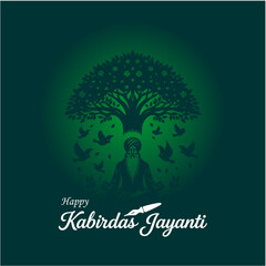 Kabirdas Jayanti Social Media Post Design in Elegant Dark Green Background

