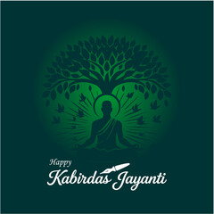 Kabirdas Jayanti Social Media Post Design in Elegant Dark Green Background


