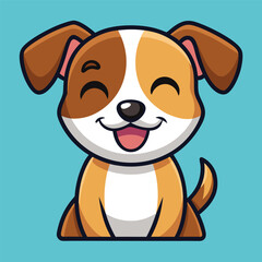 Cute Dog Winking Eye – Flat Cartoon Icon Illustration of Puppy Mascot Animal Character Concept

