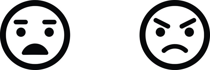 Emotion Vector Illustration Sad and Angry Faces