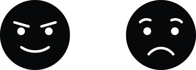 Emotion Vector Illustration Contrasting Happy and Sad Emojis