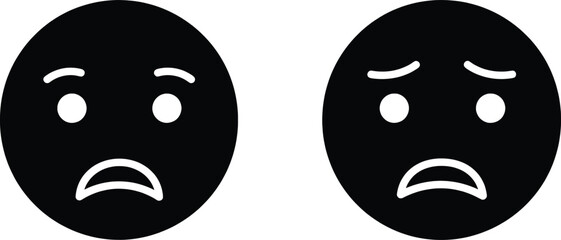 Vector Illustration of Sad Emotion Worried Faces