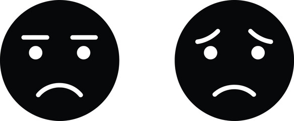 Vector Illustration of Sad Emotion  A Collection of Sad Emoticons