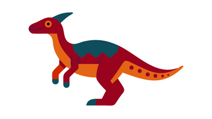 Fototapeta premium Cute and Expressive Dinosaur Logo Icon Featuring an Arched Spine, Defined Muscles, and Playful Colors