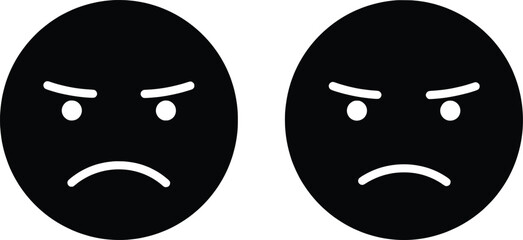 Emotion Vector Illustration Sad and Angry Faces
