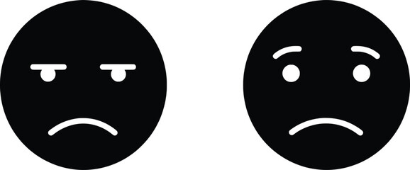 Emotion Vector Illustration Sadness and Disappointment Emojis