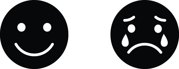 Emotion Vector Illustration Happy and Sad Faces