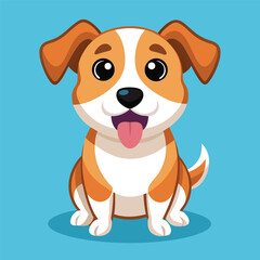 Cute Dog Sticking Tongue Out – Flat Cartoon Vector Icon Illustration of Animal Expression and Pet Character Concept
