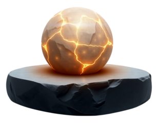 Mystical Energy Orb on Stone Pedestal - 3D Render