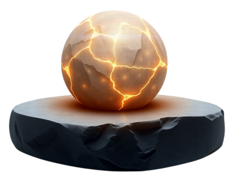 Mystical Energy Orb on Stone Pedestal - 3D Render