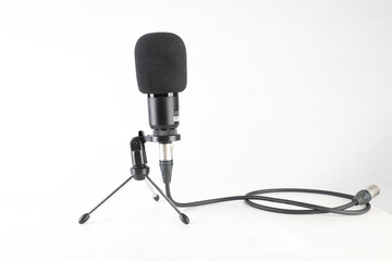 Recording microphone in studio room.