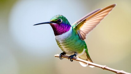 Fototapeta premium blue tailed hummingbird