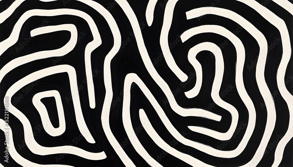 Aufkleber intricate black and white swirling lines create a mesmerizing pattern.