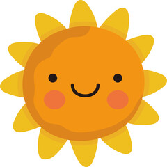 Cute Smiling Sun Illustration
