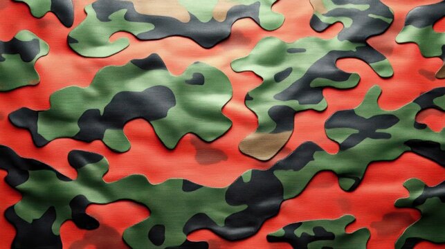 Orange Camo Fabric Texture