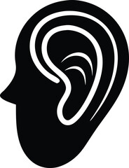 human ear listening vector icon