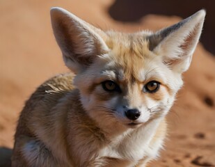 Fototapeta premium closeup of a fennec fox