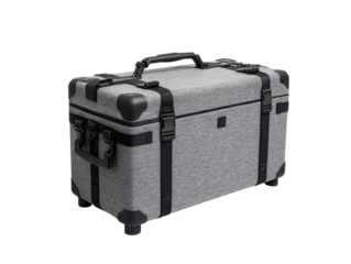 Gray Suitcase: A durable gray suitcase is ready for travel adventure, embodying a promise of exploration.