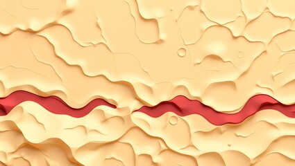 Beige topography with maroon accents, 3D vector design, high resolution for professional cover templates