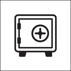 Obraz premium Safe silhouette icon in flat vector design