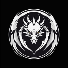 Dragon Logo Design, Chinese belief legend animal illustration