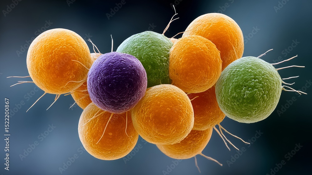 Aufkleber bunch of colorful balls are floating in the air. the balls are of different colors and sizes, and th