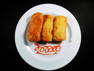 fried cakwe with sauce tomato
